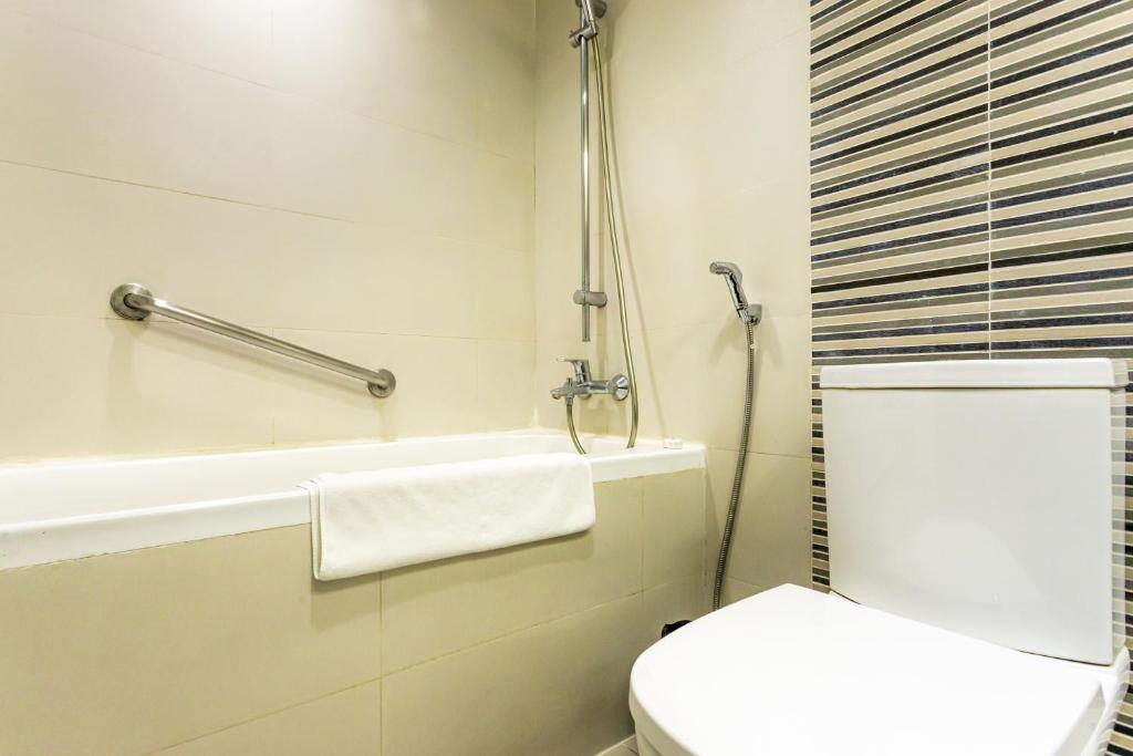 Koupelna v ubytování Hotel Himalaya