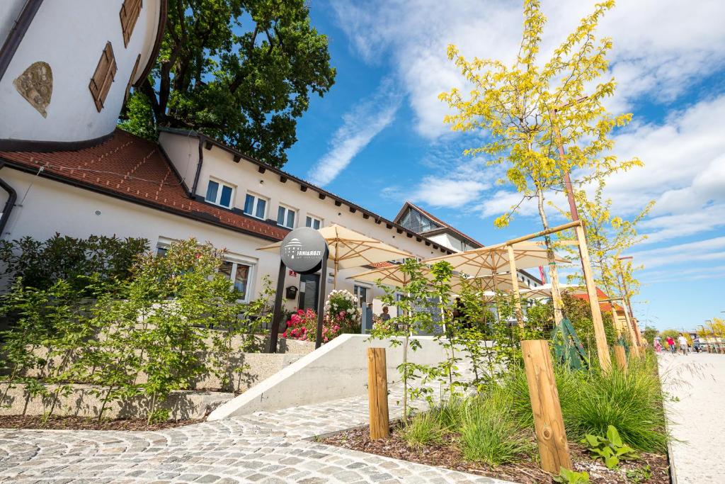 a building with a tree in front of it at Fani&Rozi B&B in Maribor
