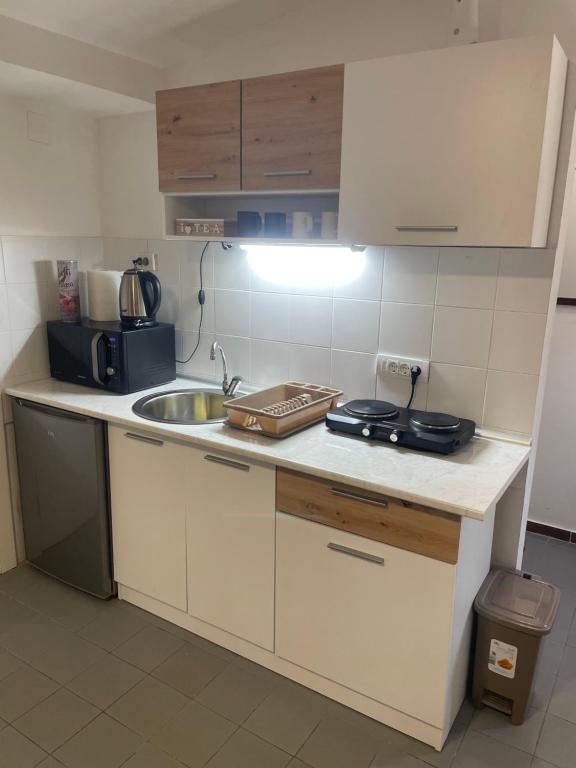 Kuchyň nebo kuchyňský kout v ubytování Apartman Una