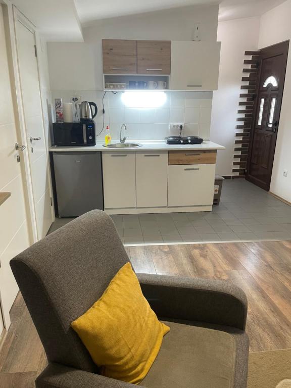 Kuchyň nebo kuchyňský kout v ubytování Apartman Una