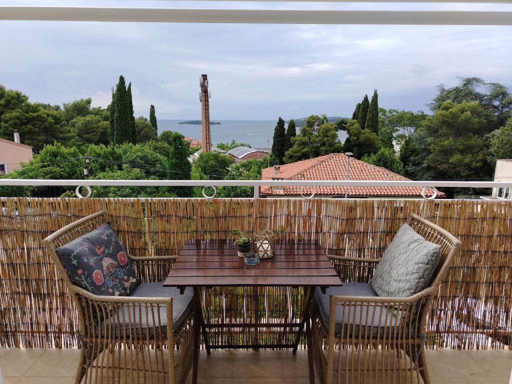 Balkon lub taras w obiekcie Danijela Rovinj sea view and free parking