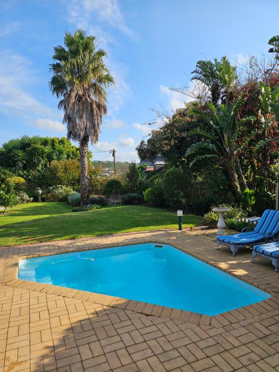 a swimming pool in a yard with a palm tree at 113 on Robberg in Plettenberg Bay