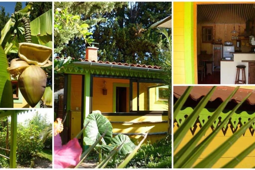 un collage de quatre photos d'une maison dans l'établissement La case, à Thuir