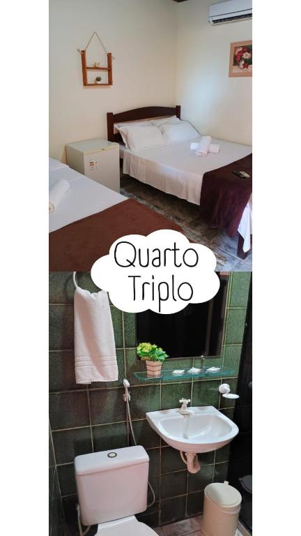 Koupelna v ubytování Pousada Canto de Guarajuba