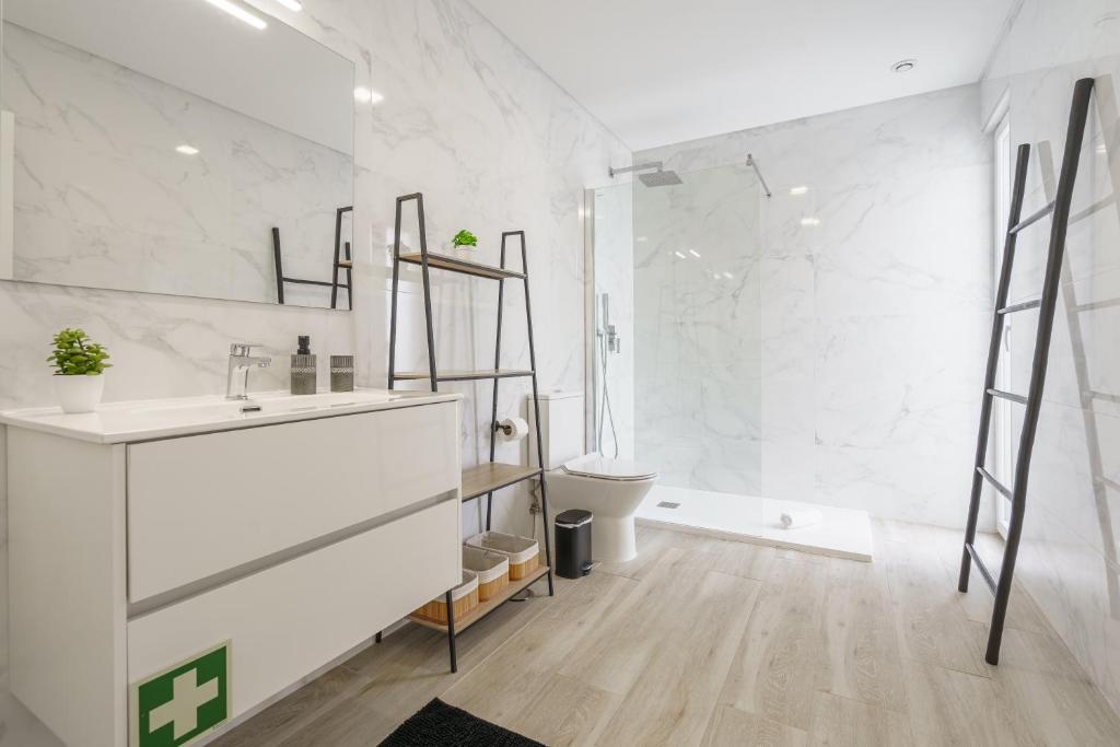 Salle de bains dans l'établissement Villa Mauricio