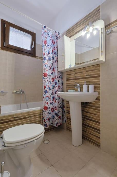 Koupelna v ubytování Zeusplace Leptokarya Seaside Apartment