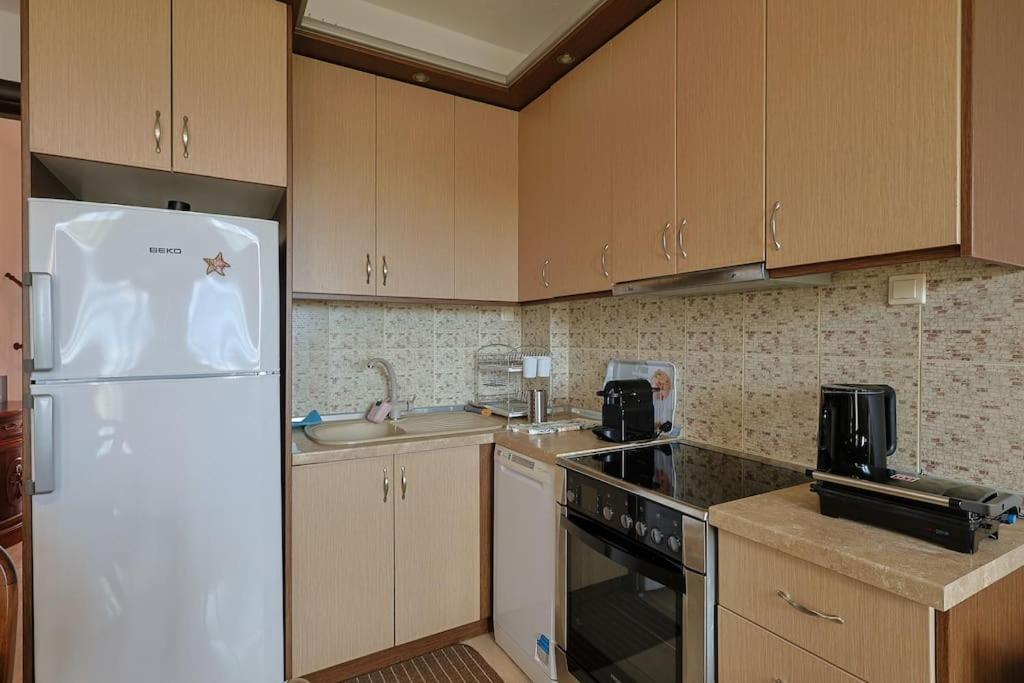 Kuchyň nebo kuchyňský kout v ubytování Zeusplace Leptokarya Seaside Apartment