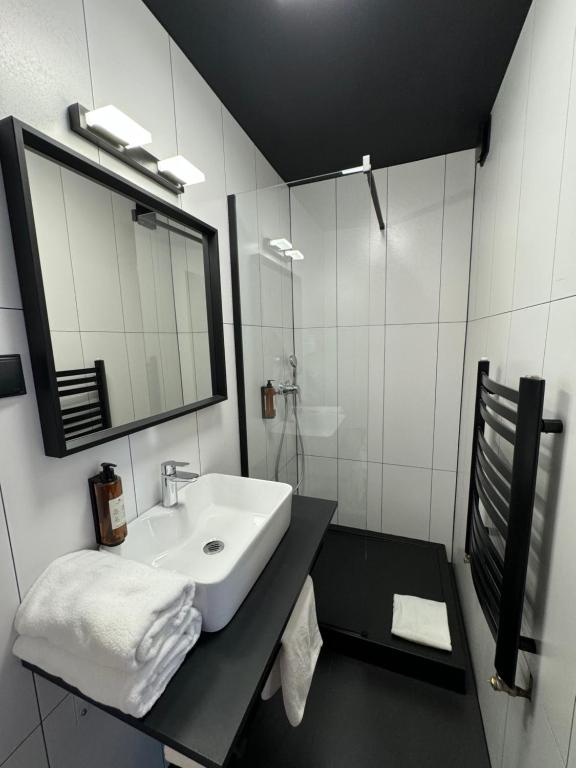 Koupelna v ubytování Amber Blue Wellness & SPA