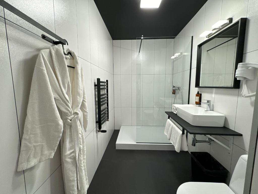Koupelna v ubytování Amber Blue Wellness & SPA