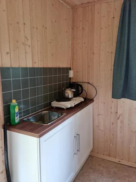 Kuchyň nebo kuchyňský kout v ubytování Tørfoss Gård, Hytte utleie, Campingvogn og bobil plasser