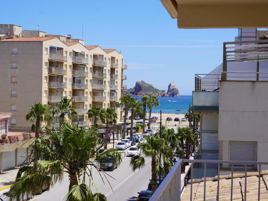 a view of the beach from the balcony of a building at Elisa - L'Estartit, Centro - ES-323-85 in Torroella de Montgrí