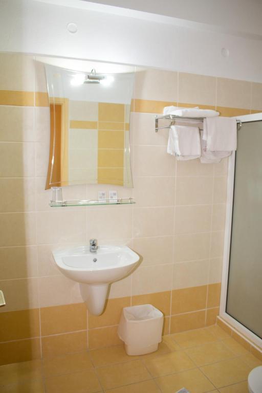 Koupelna v ubytování Hotel Bakos