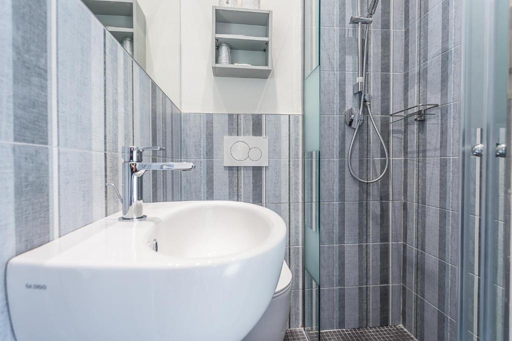 Koupelna v ubytování Hotel Gaia