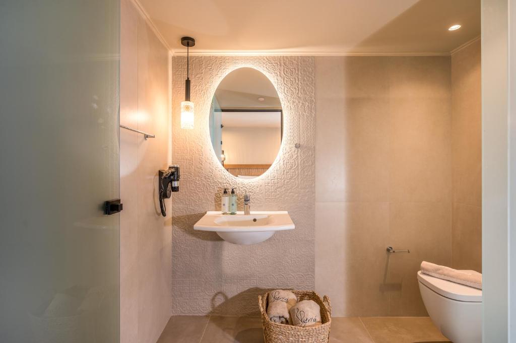 Koupelna v ubytování Hotel Pyriá