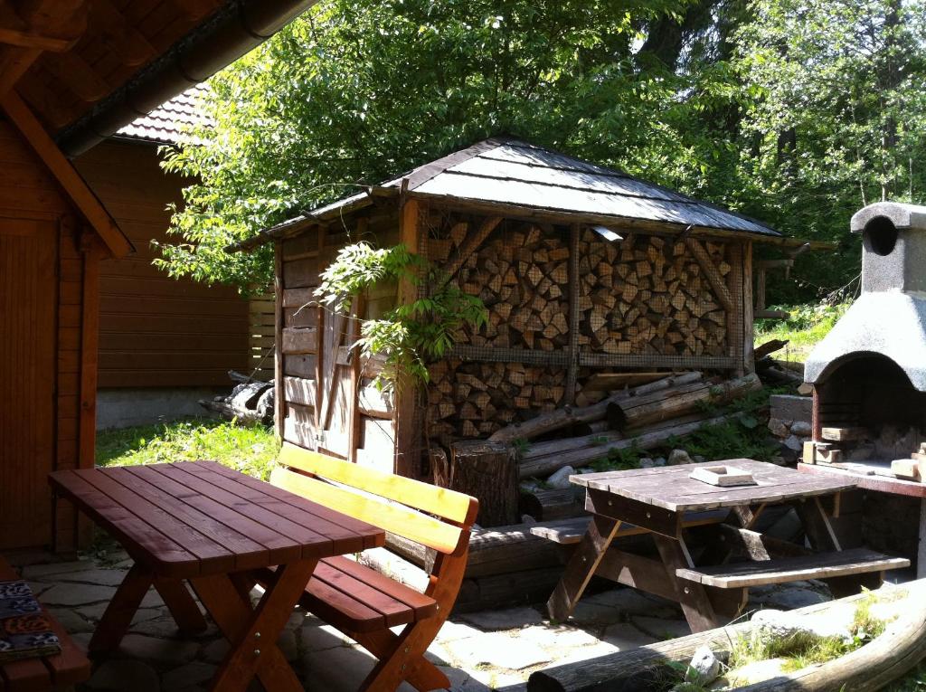 Vonkajšia záhrada v ubytovaní Chata Devena