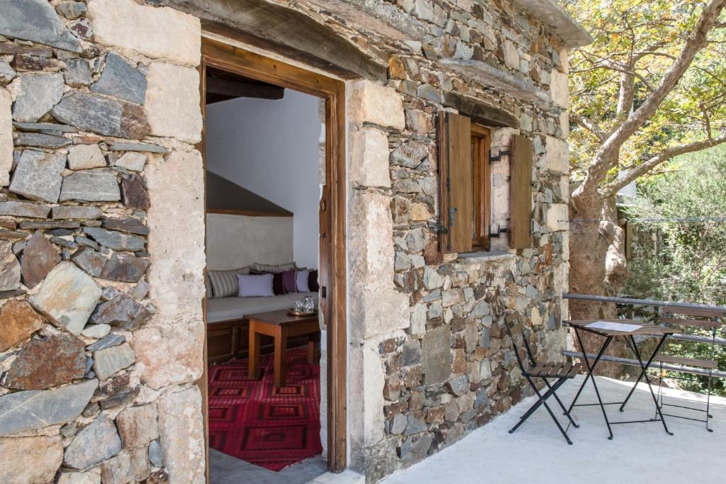 Patio nebo venkovní prostory v ubytování Μilia Mountain retreat