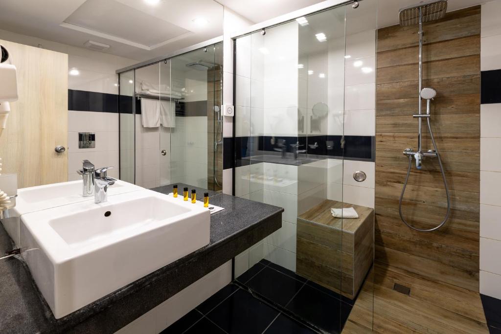 Koupelna v ubytování Grand Hotel Riga