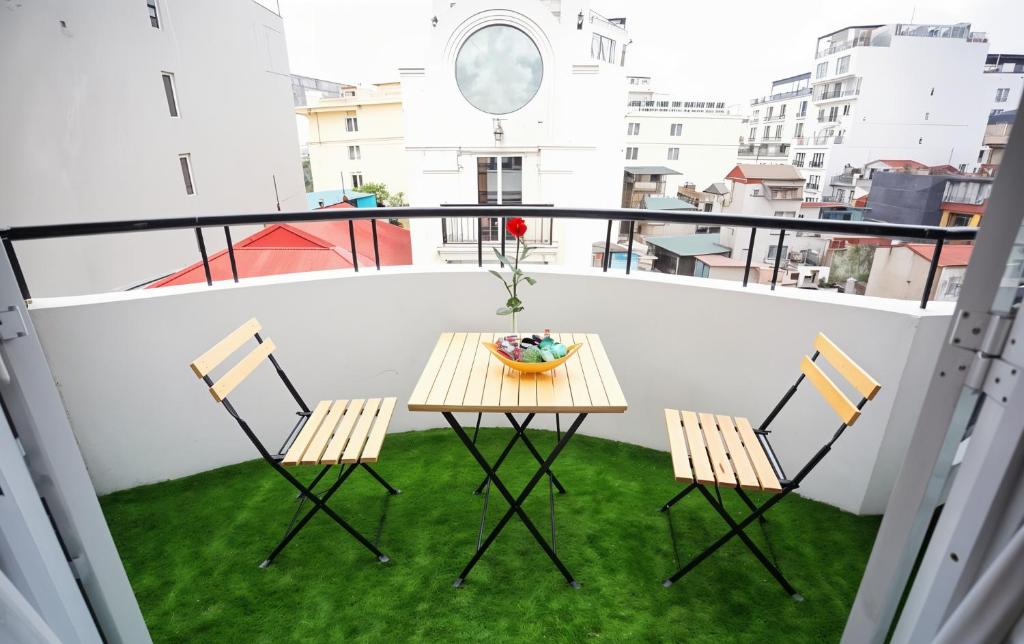 Balkón nebo terasa v ubytování Hanoi Win Hotel & Travel