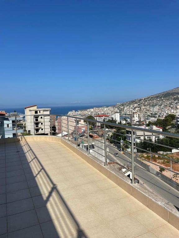 a view of a city from the top of a building at Vanesa Rooms in Sarandë