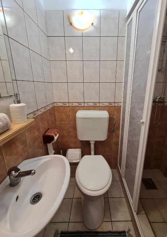 Koupelna v ubytování Tó Szálló