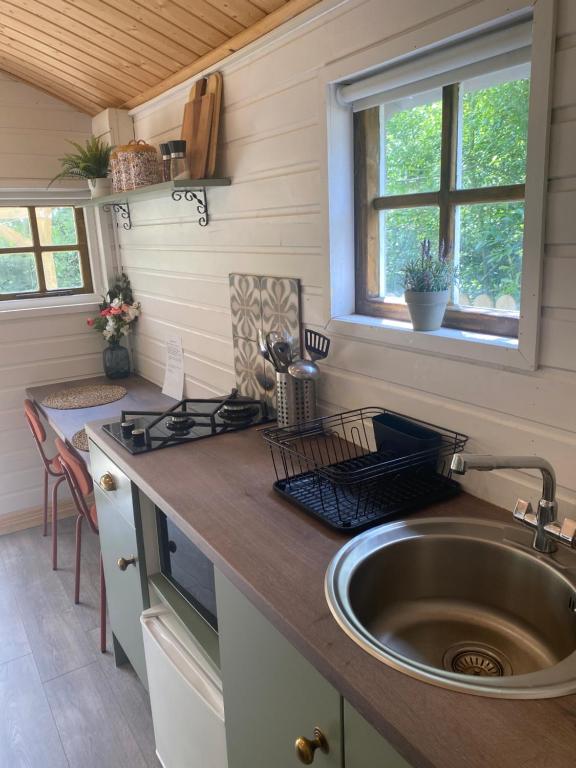 Kuchyň nebo kuchyňský kout v ubytování Letterkenny Cabin