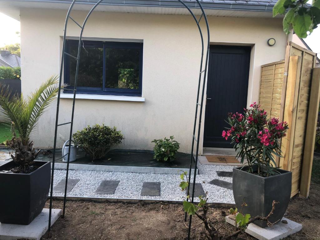 Zahrada ubytování Studio maisonnette Caudan