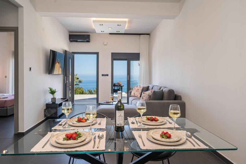 Posezení v ubytování PNOẼ Luxury Apartments