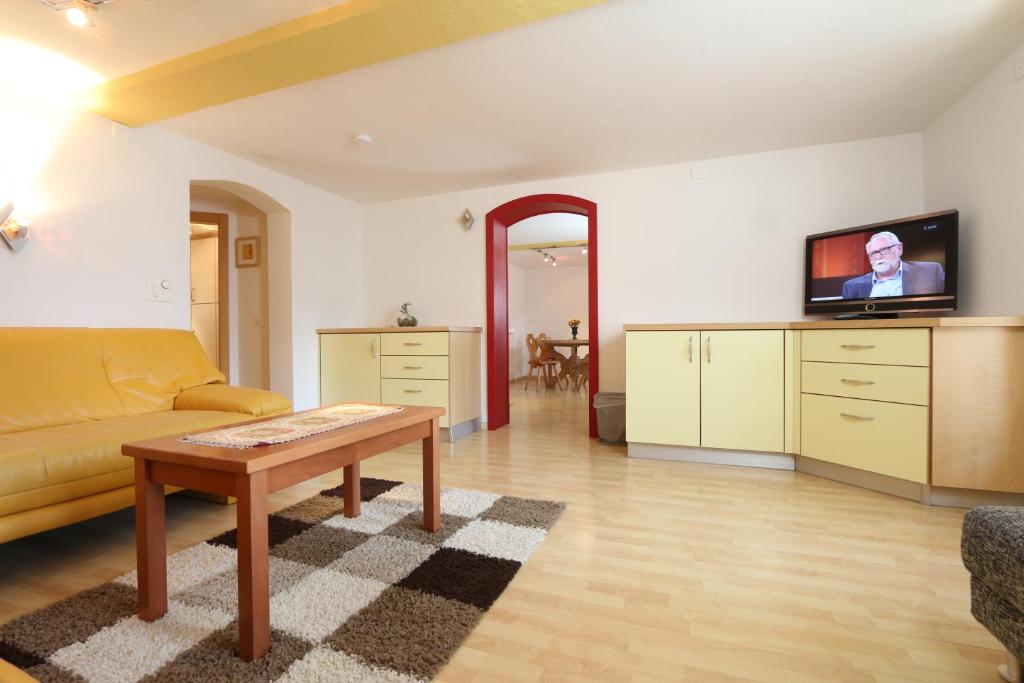 TV a/nebo společenská místnost v ubytování Hotel Alpina