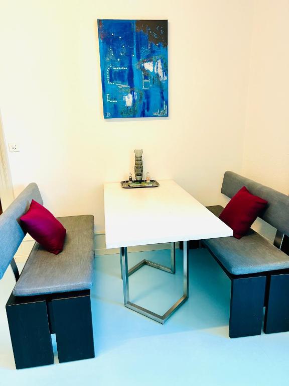 Posezení v ubytování Wohnung im Altstadthaus am Rhein