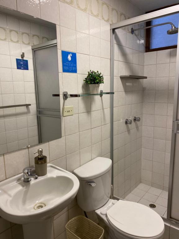 Um banheiro em Villa San José