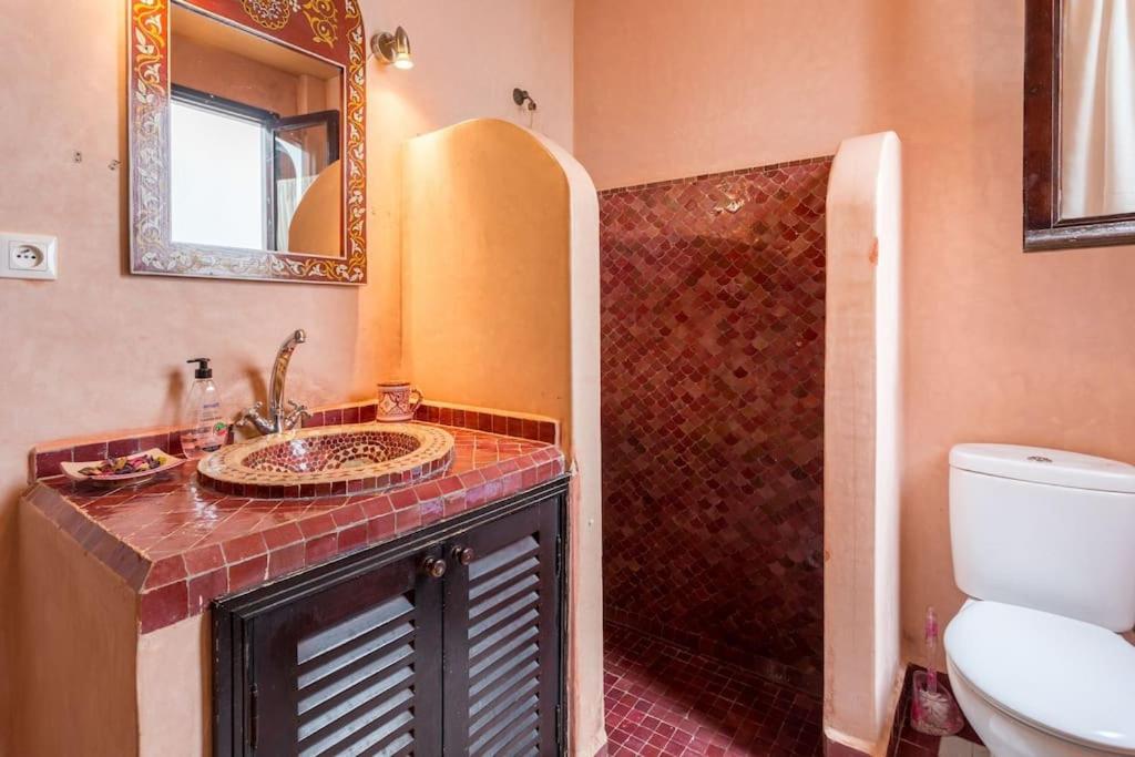 Koupelna v ubytování Casa mesana