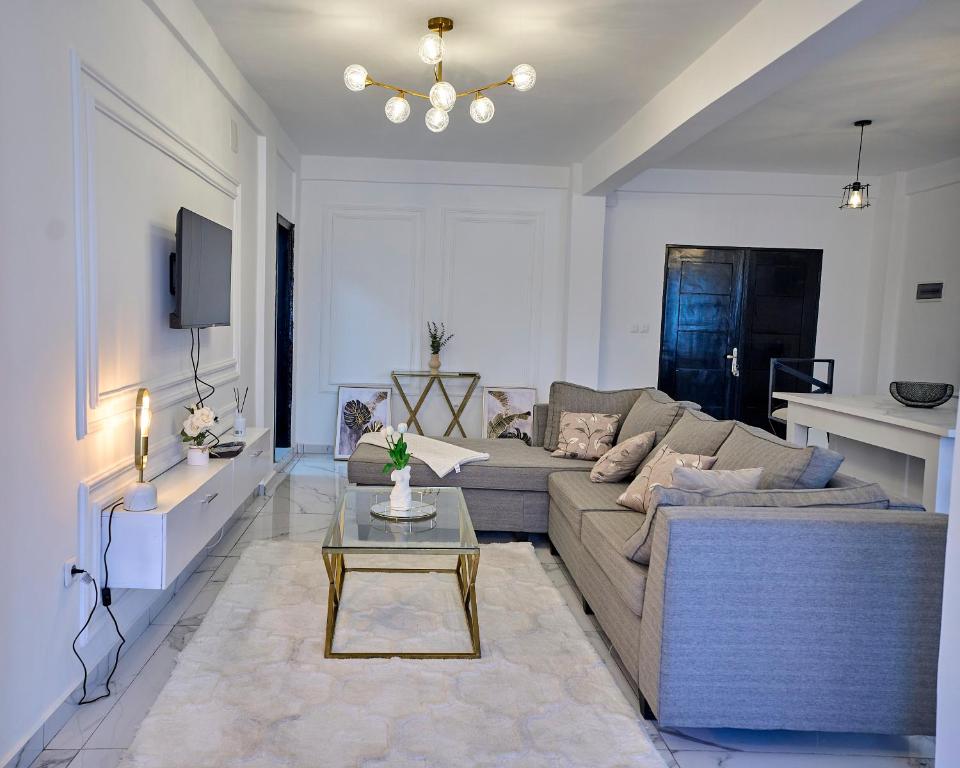 TV/trung tâm giải trí tại Comfy Home Apart - Appartement T2 meublé Haut Standing Bonapriso, Douala