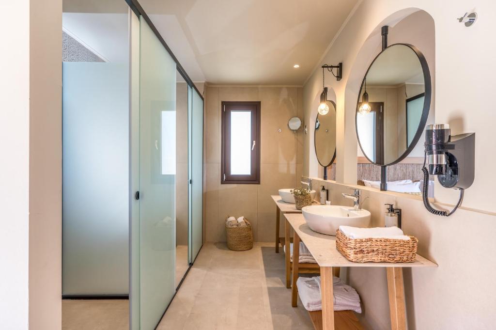 Koupelna v ubytování Hotel Pyriá
