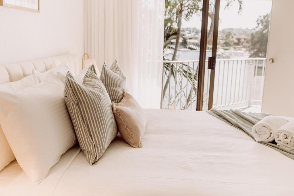 Katil atau katil-katil dalam bilik di 'Key Point' - Tranquil Getaway - Mooloolaba