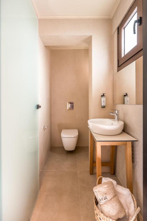 Koupelna v ubytování Hotel Pyriá