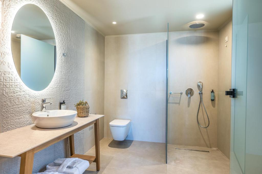 Koupelna v ubytování Hotel Pyriá