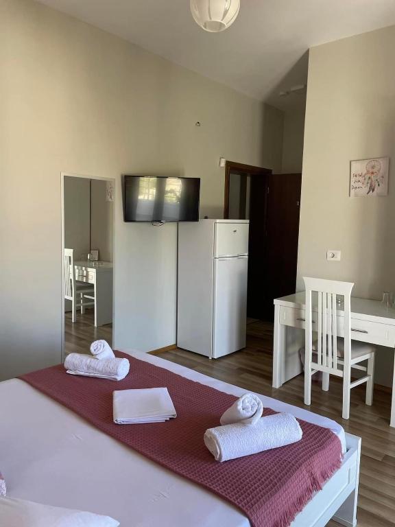 Kuchyň nebo kuchyňský kout v ubytování Dream Hotel