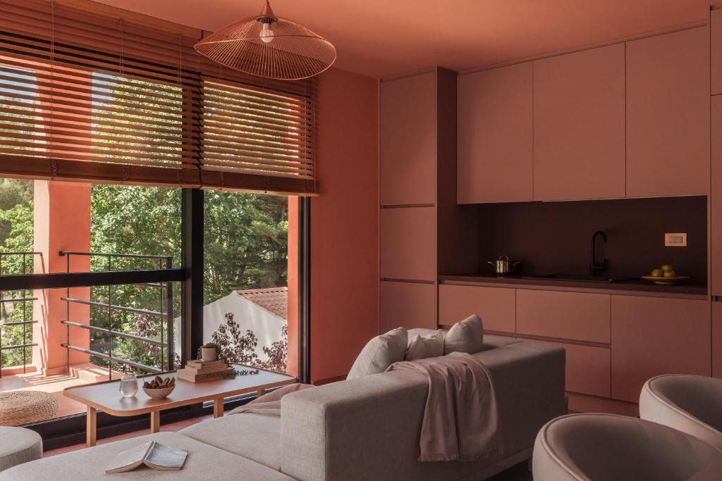 Posezení v ubytování AKTI SEASIDE SUiTES
