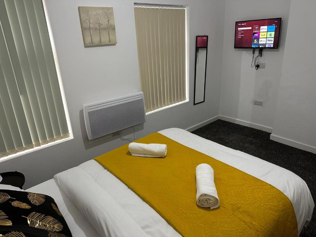 Postel nebo postele na pokoji v ubytování Dans Place