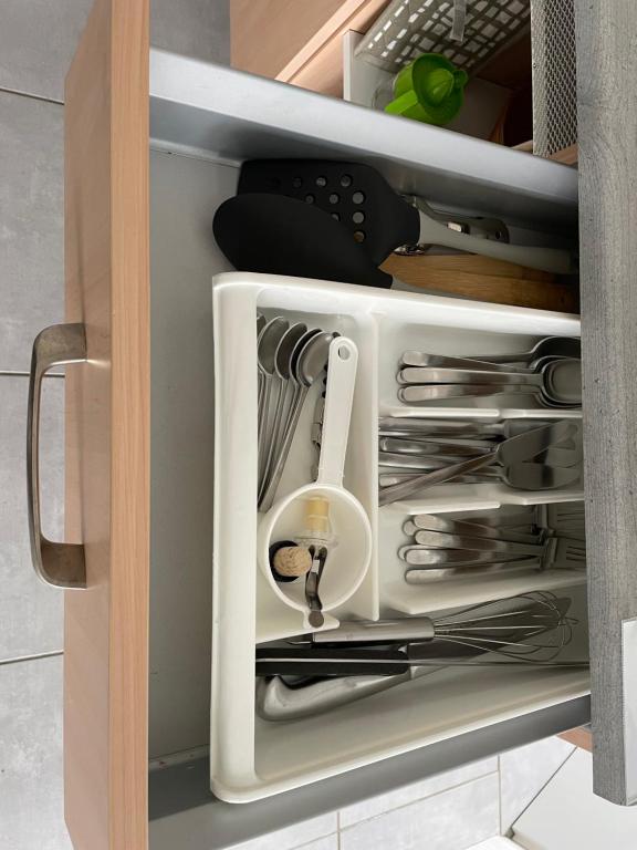 Kuchyň nebo kuchyňský kout v ubytování Apartment Varnsdorf Nr.1