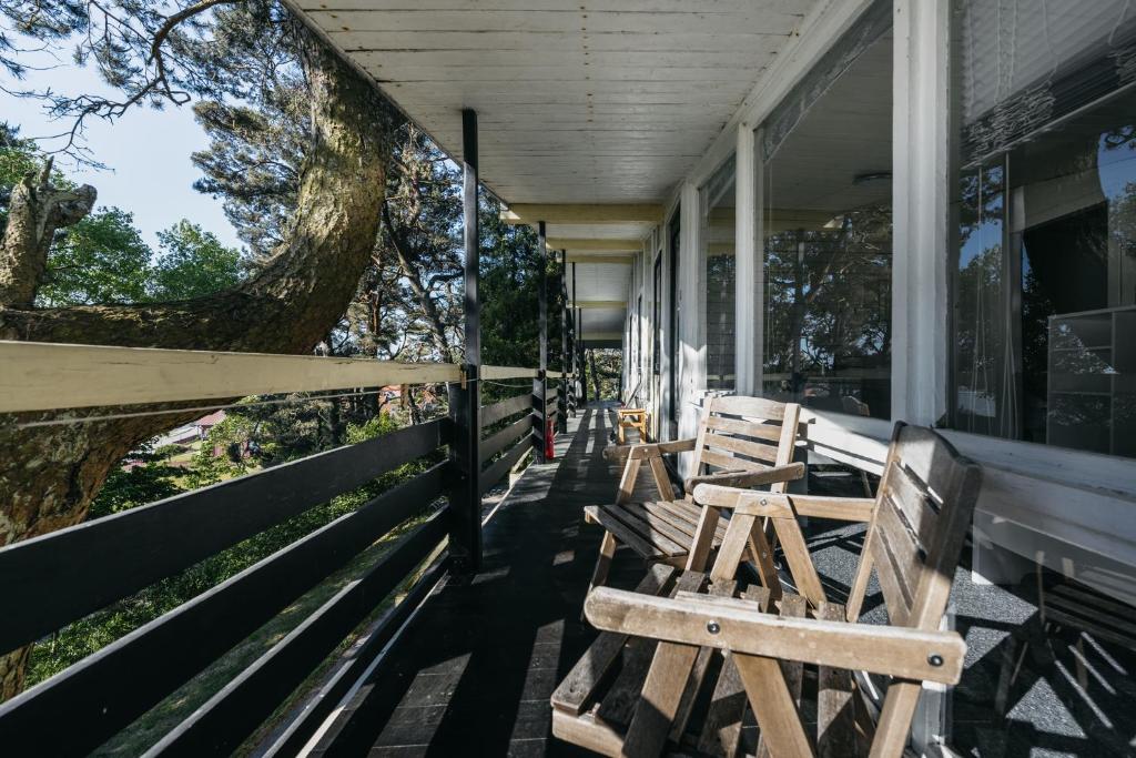 Balkón nebo terasa v ubytování Kastytis