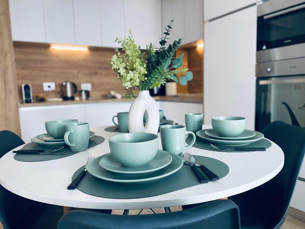 Kuchyň nebo kuchyňský kout v ubytování Bella Residence