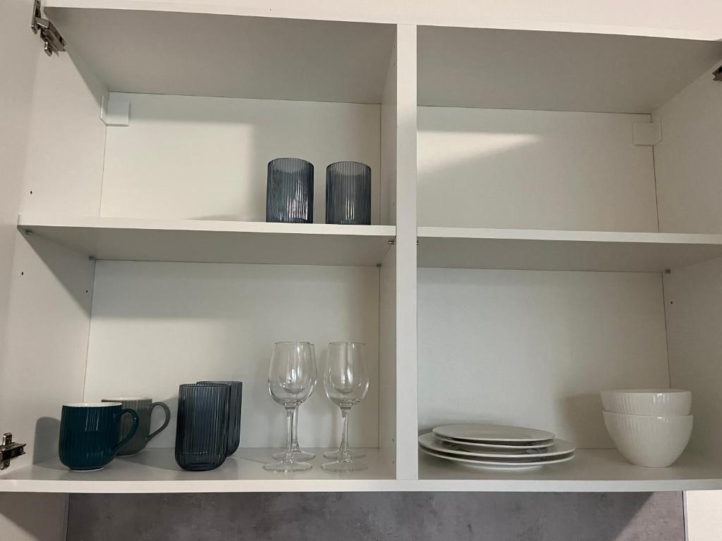 Kuchyň nebo kuchyňský kout v ubytování Simply rooms