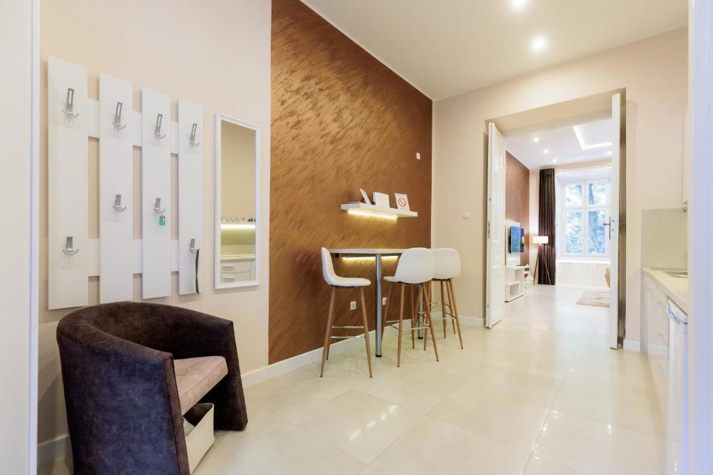 Kuchyň nebo kuchyňský kout v ubytování Apartman Mirakul