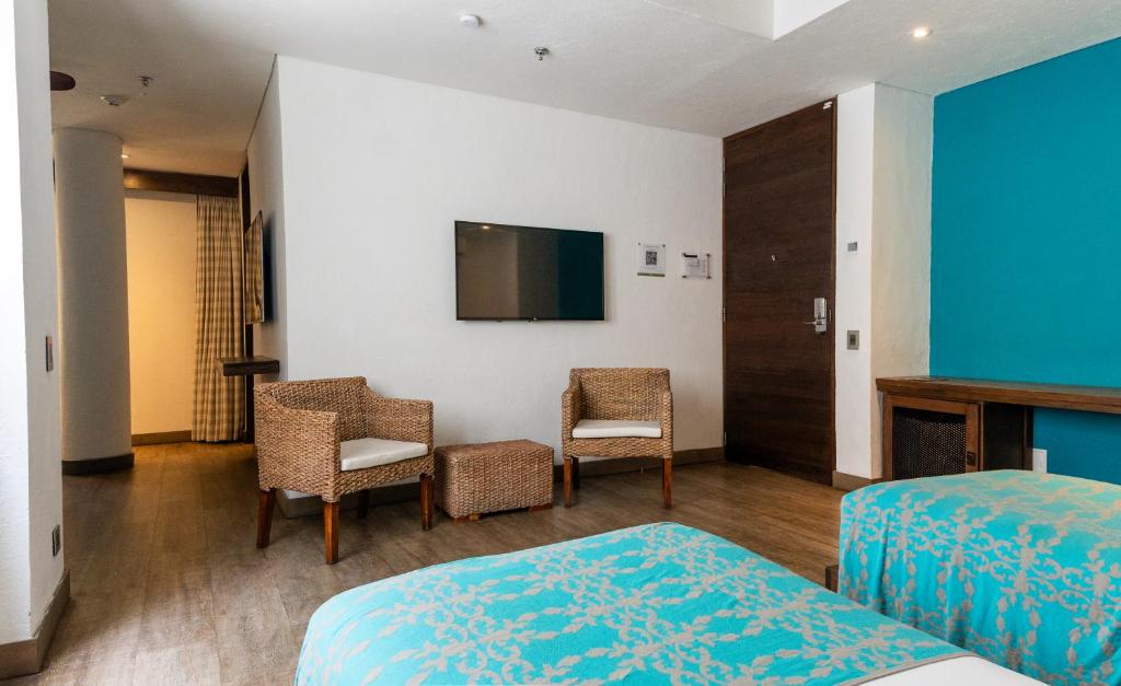 TV a/nebo společenská místnost v ubytování Sophia Hotel