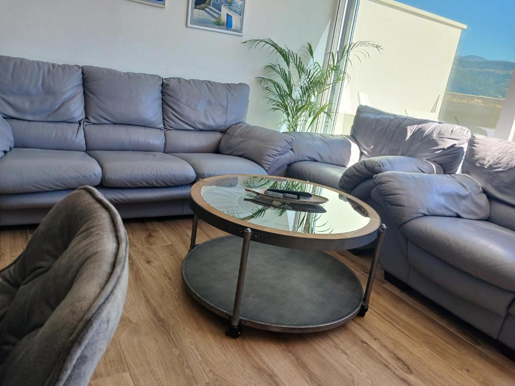 Posezení v ubytování Blue sky apartman