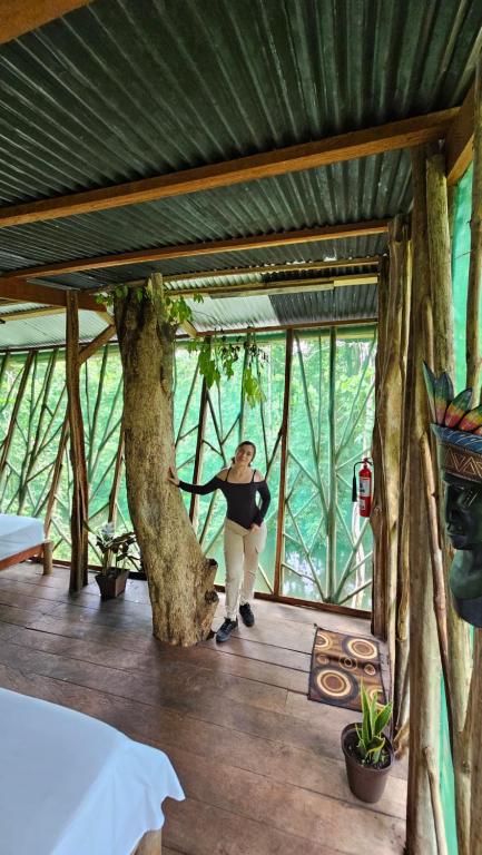Zahrada ubytování Cabaña en el arbol del Tacana