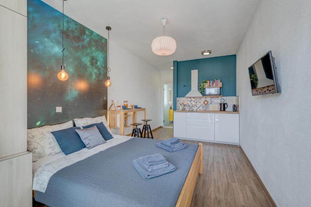 Televízia a/alebo spoločenská miestnosť v ubytovaní Trogir Downtown Apartments