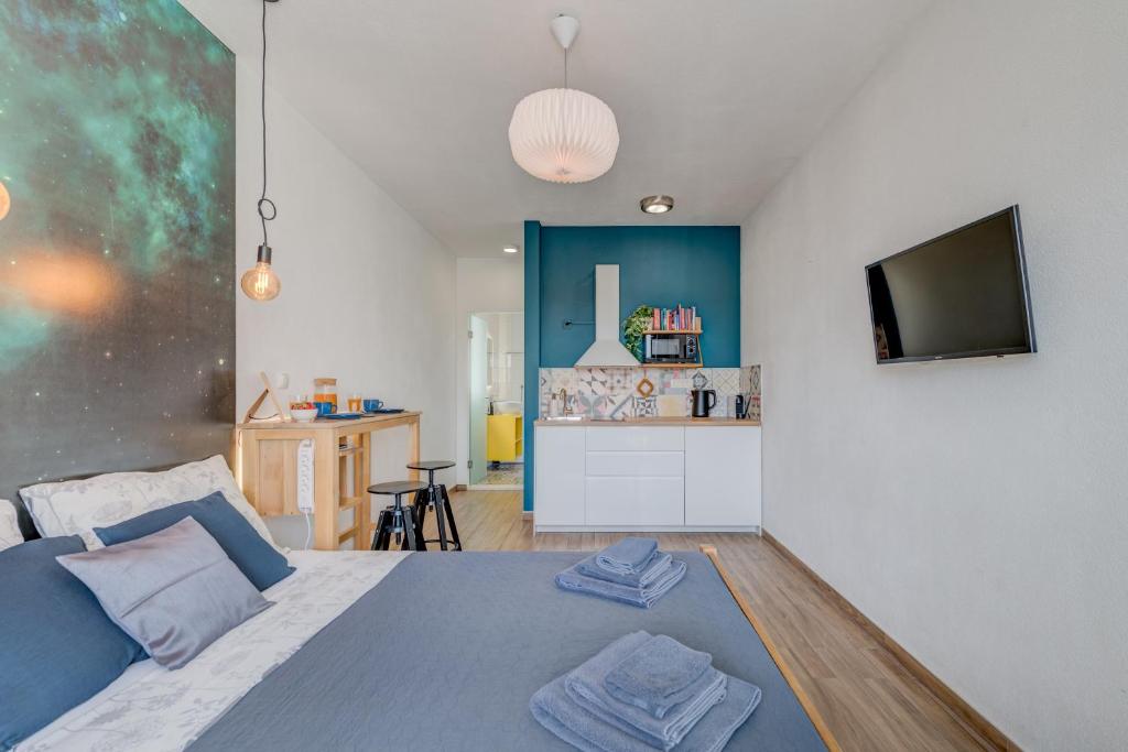 Posteľ alebo postele v izbe v ubytovaní Trogir Downtown Apartments