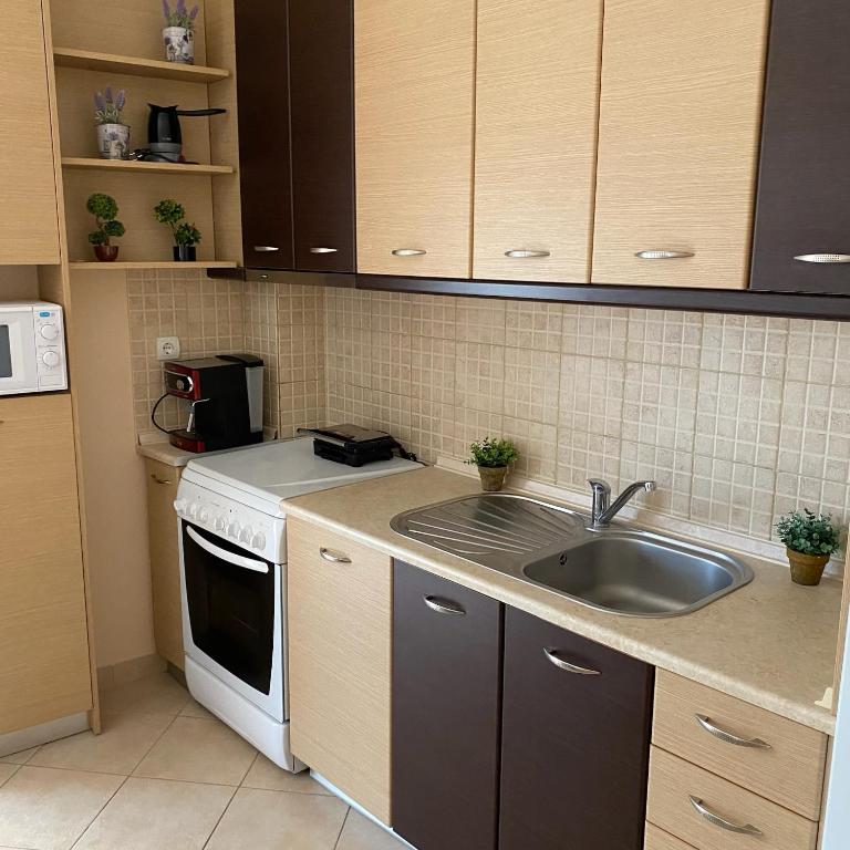 Kuchyň nebo kuchyňský kout v ubytování Kap's appartment (1)